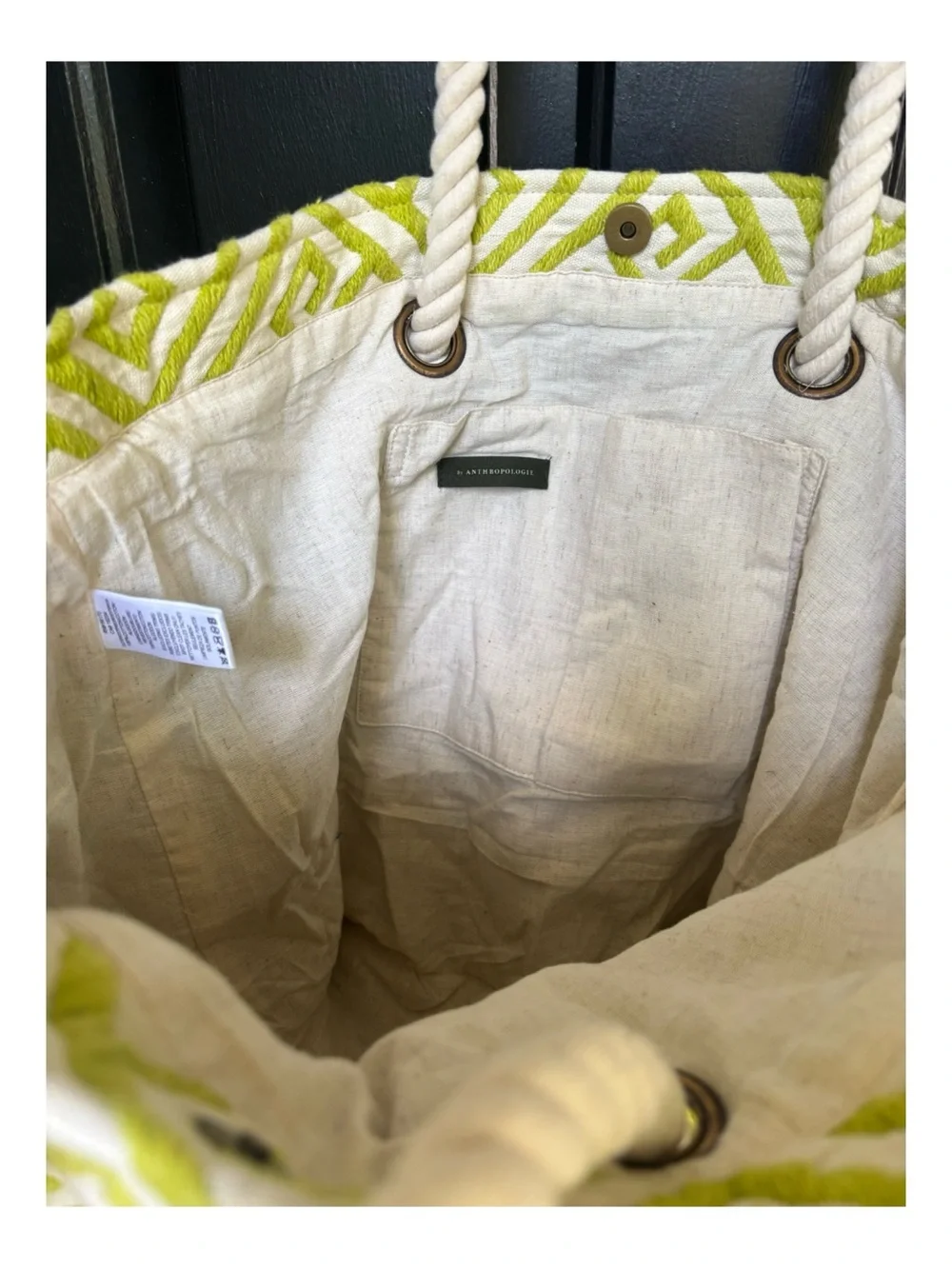NWT Anthropologie Geometric Design Tote Bag - Picture 5 of 11